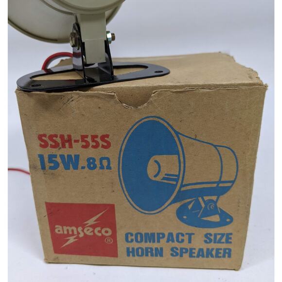 Vintage 1970s Amseco Compact Horn Loud Speaker - Unused in Box SSH-55S 15W 8 Ohm - Picture 6 of 6